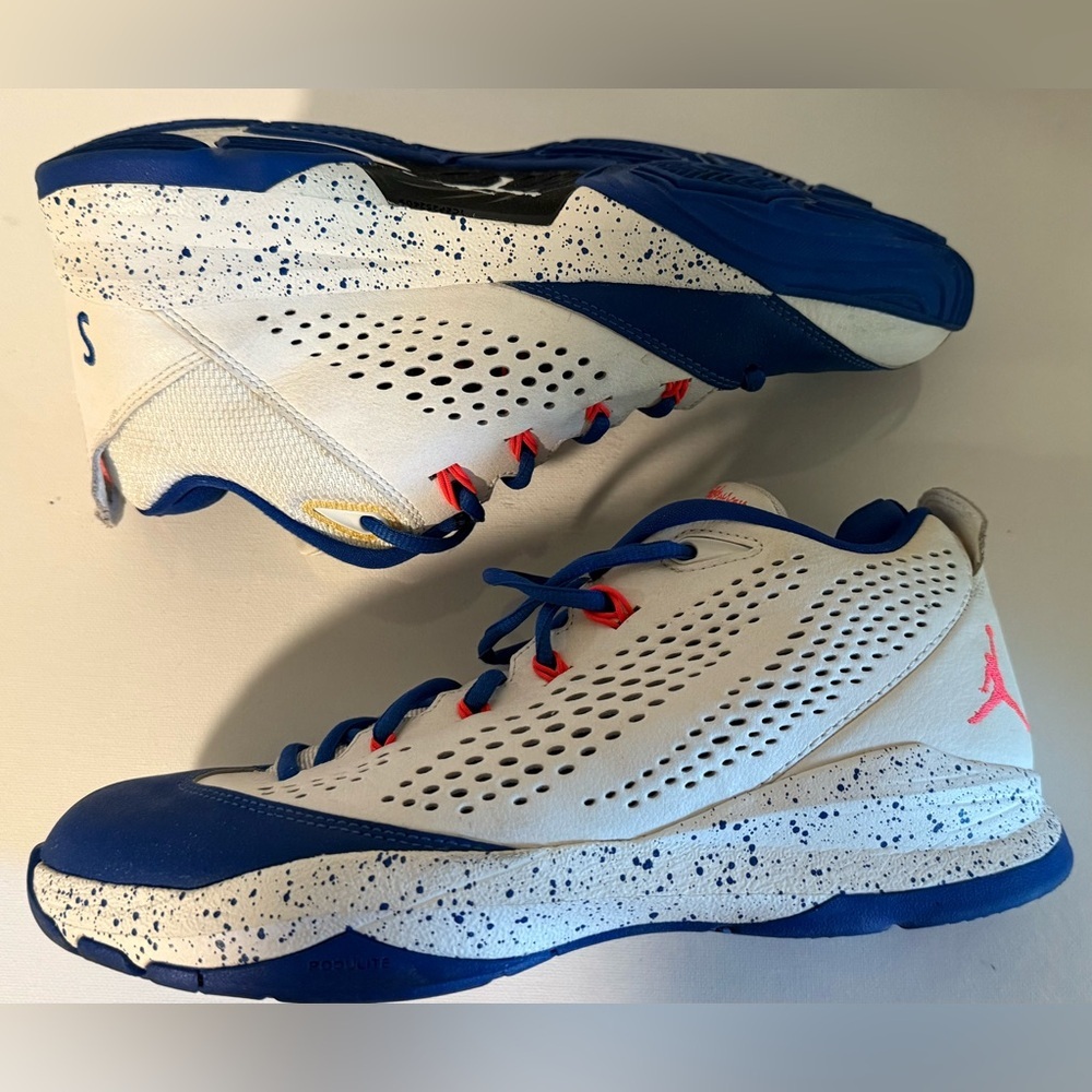 Nike Air Jordan CP3 7 VII AE NikeID Custom White Blue Red Size 9.5 - Picture 8 of 12